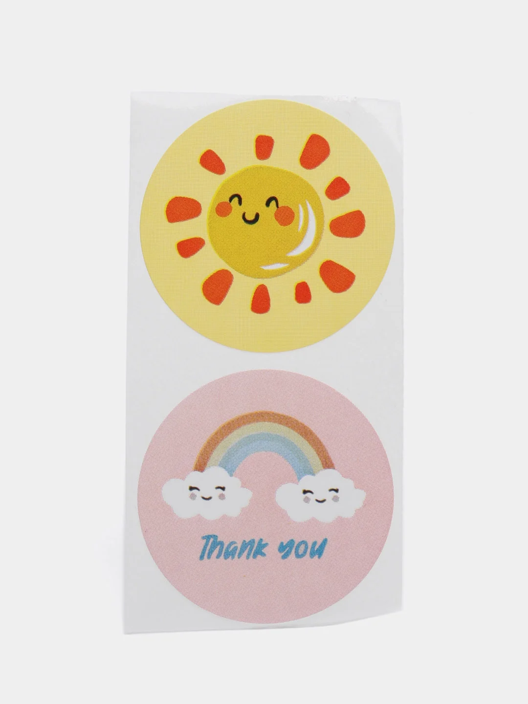 Желтый набор наклеек с надписью "Thank you", "Спасибо"