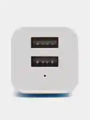 Серебряный автомобильное зарядное устройство 2xUSB с индикатором 1А, 2.1А /Автомобильный адаптер