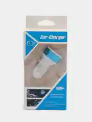 Серебряный автомобильное зарядное устройство 2xUSB с индикатором 1А, 2.1А /Автомобильный адаптер