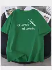 Зеленый футболка женская с печатью "Its LeviOsa, not LeviosA", по мотивам Гарри Поттера