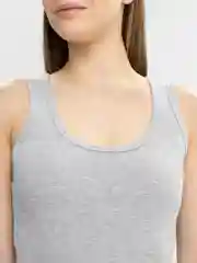 Серый меланж майка женская базовая, в рубчик