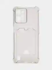 Черный чехол противоударный для Realme C31 / Реалми С31 прозрачный, с карманом для карты
