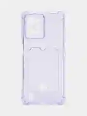 Лавандовый чехол противоударный для Realme C31 / Реалми С31 прозрачный, с карманом для карты