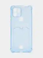 Голубой чехол Xiaomi Redmi A1 Plus A2+ Poco C51 Редми А1 Плюс прозрачный с карманом для карты