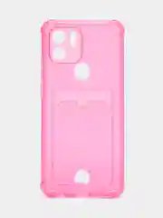 Фуксия чехол Xiaomi Redmi A1 Plus A2+ Poco C51 Редми А1 Плюс прозрачный с карманом для карты