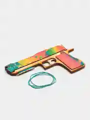 Бирюзовый деревянный пистолет резинкострел CS:GO