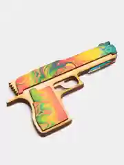 Бирюзовый деревянный пистолет резинкострел CS:GO