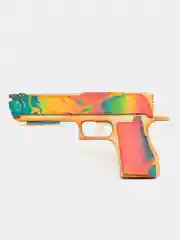Бирюзовый деревянный пистолет резинкострел CS:GO