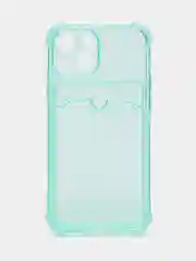 Салатовый чехол для iPhone 13 Mini с карманом для карт