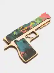 Вишнёвый деревянный пистолет резинкострел CS:GO