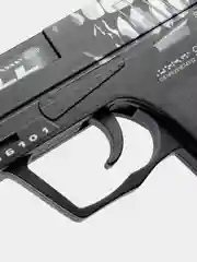 Черный пистолет-резинкострел USP-S ЮСП, деревянный