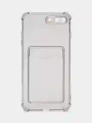 Серый чехол для iPhone 7,8 PLUS с карманом для карт