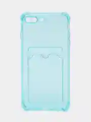 Бирюзовый чехол для iPhone 7,8 PLUS с карманом для карт