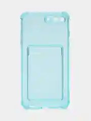 Бирюзовый чехол для iPhone 7,8 PLUS с карманом для карт