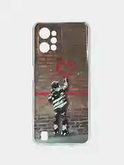 Терракотовый чехол Realme C31, C30, C33, силиконовый с рисунком