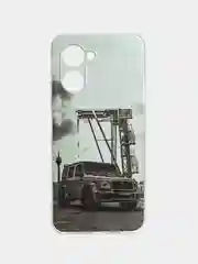 Хром чехол Realme C31, C30, C33, силиконовый с рисунком