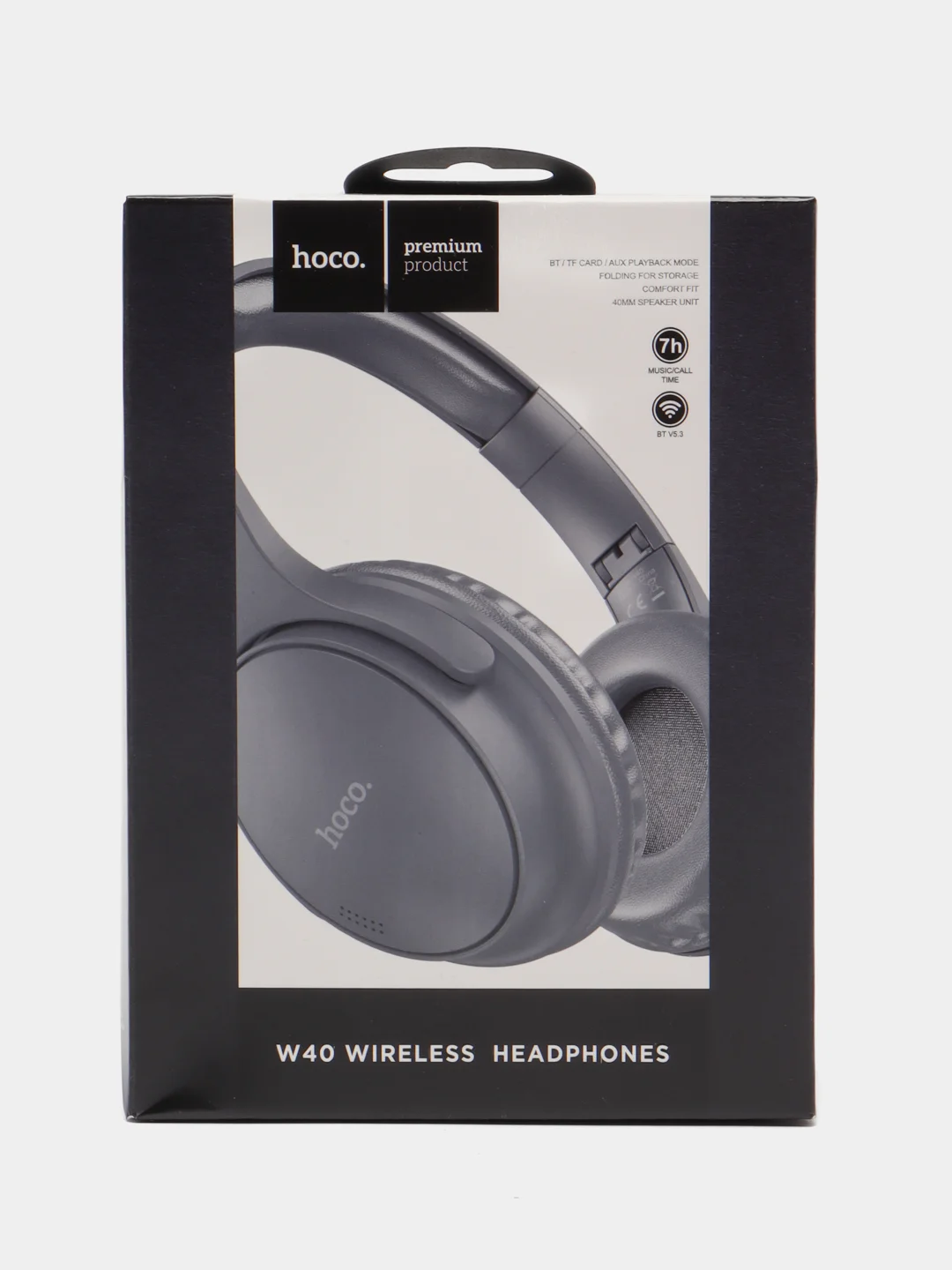 Серый беспроводные наушники HOCO W40 TF, с микрофоном, AUX, BT