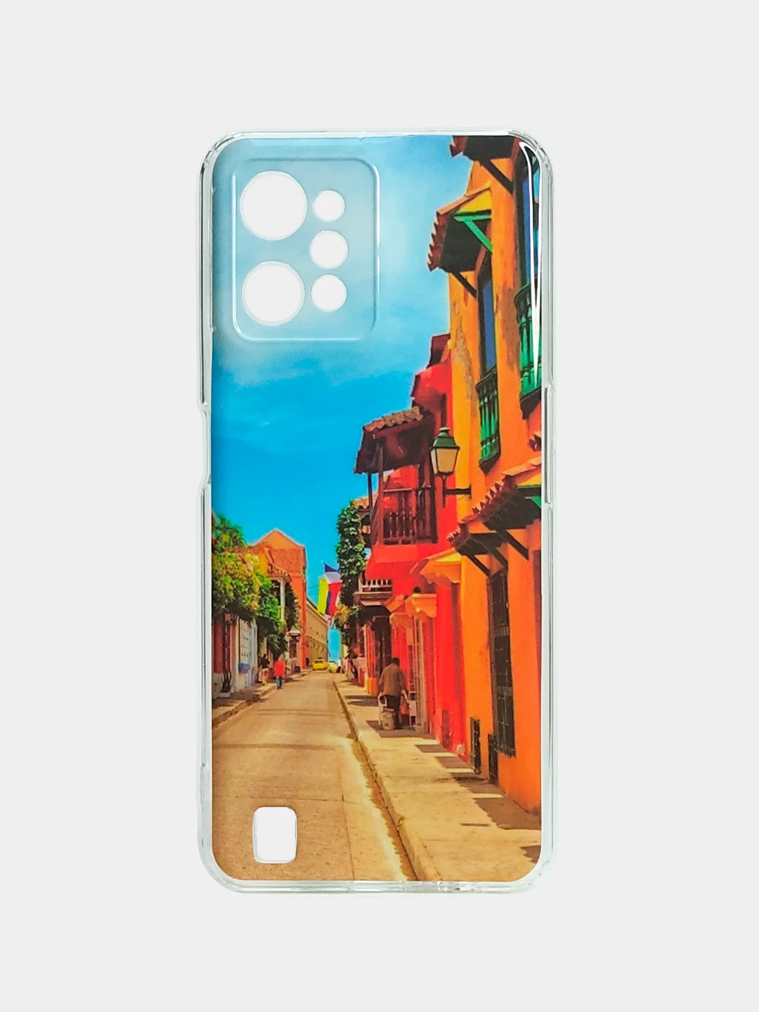 Хаки чехол Realme C31, C30, C33, силиконовый с рисунком
