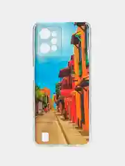 Хаки чехол Realme C31, C30, C33, силиконовый с рисунком