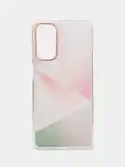 Розовый силиконовый чехол Samsung M52 рисунком,из органического стекла