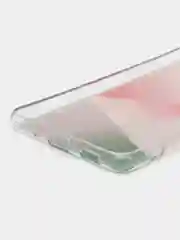 Розовый силиконовый чехол Samsung M52 рисунком,из органического стекла