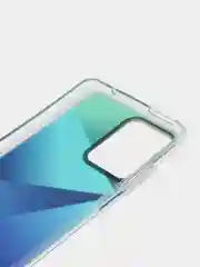 Синий силиконовый чехол Mi 11t рисунком,из органического стекла