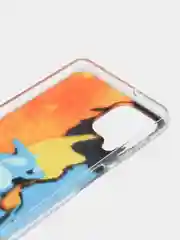 Светло-оранжевый силиконовый чехол Samsung A22 рисунком,из органического стекла