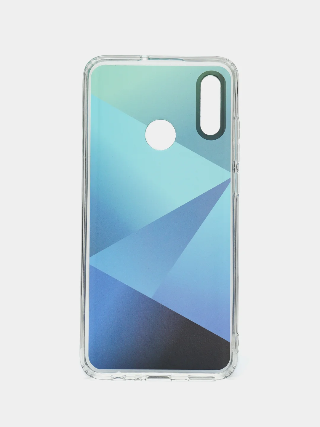 Синий силиконовый чехол с защитой камеры для Honor 10 с рисунком,из органического стекла
