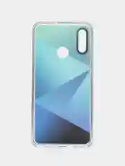 Синий силиконовый чехол с защитой камеры для Honor 10 с рисунком,из органического стекла