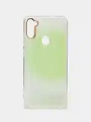 Лайм силиконовый чехол Samsung A11 M11 рисунком,из органического стекла