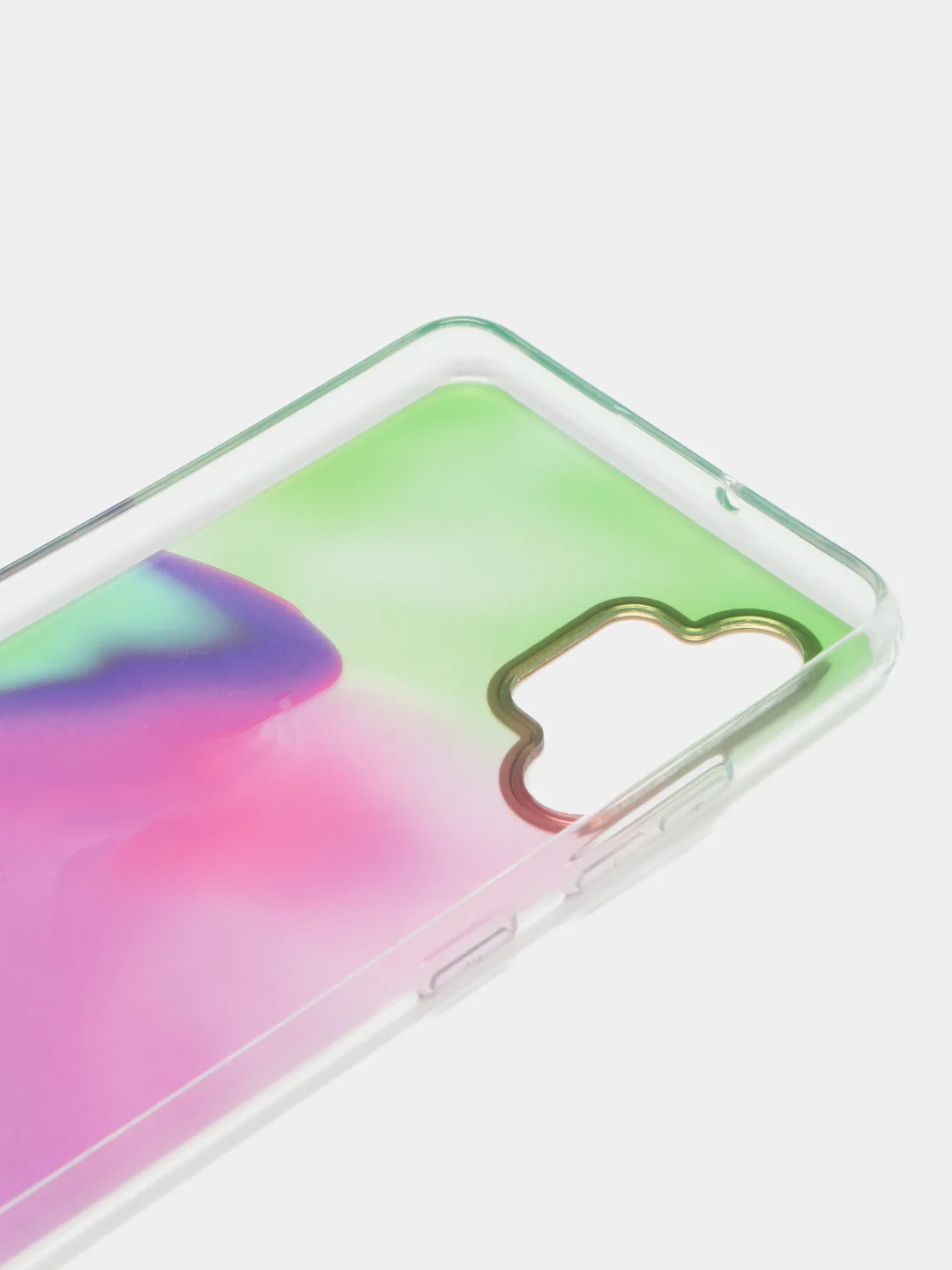 Мятный силиконовый чехол Samsung A32 рисунком,из органического стекла