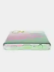 Мятный силиконовый чехол Samsung A32 рисунком,из органического стекла