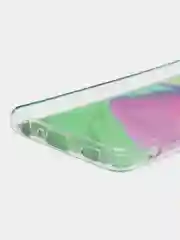 Мятный силиконовый чехол Samsung A32 рисунком,из органического стекла