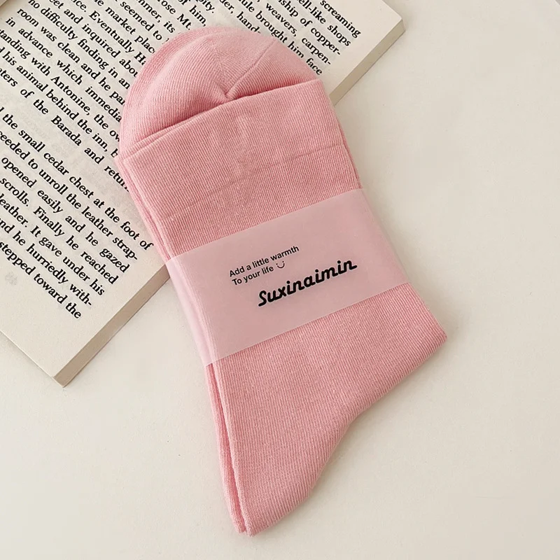 Коралловый хлопковые, однотонные, базовые носки, 36-40