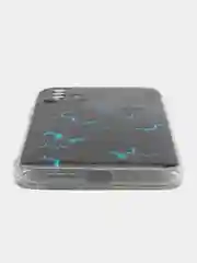 Бирюзовый силиконовый чехол на Xiaomi Redmi 9T / Редми 9Т прозрачный, с рисунком, защита камеры