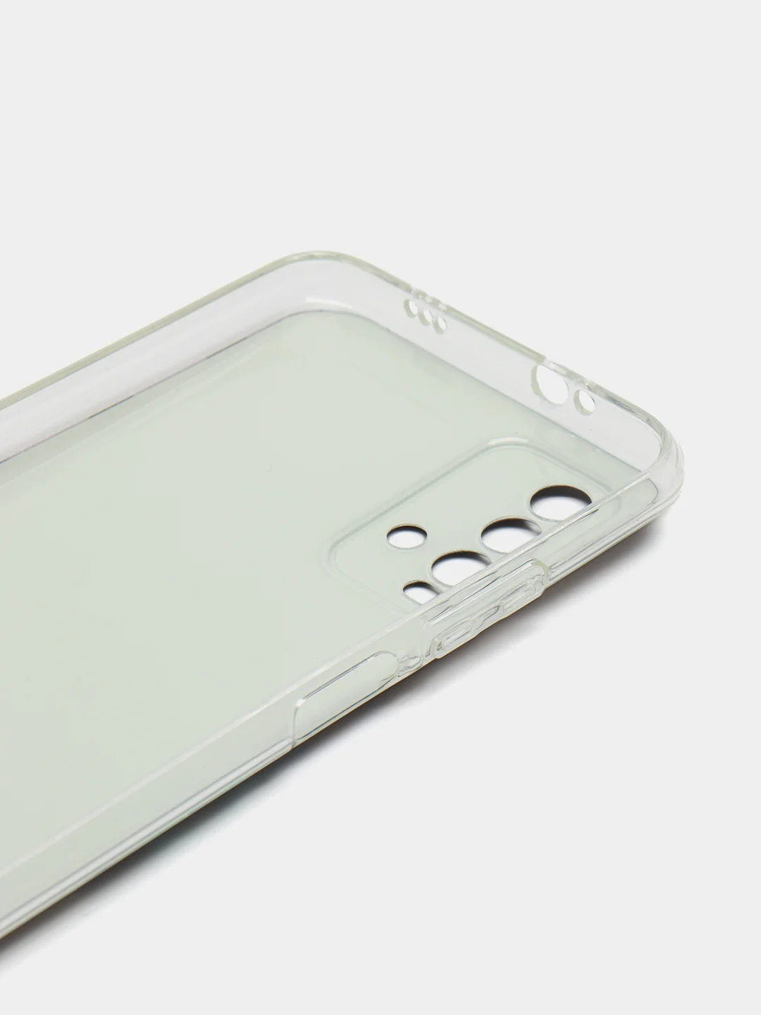 Бирюзовый силиконовый чехол на Xiaomi Redmi 9T / Редми 9Т прозрачный, с рисунком, защита камеры
