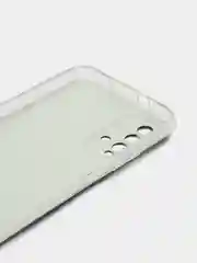 Бирюзовый силиконовый чехол на Xiaomi Redmi 9T / Редми 9Т прозрачный, с рисунком, защита камеры