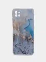 Голубой силиконовый чехол на Samsung Galaxy A22s 5G / Самсунг А22s 5G прозрачный, с рисунком