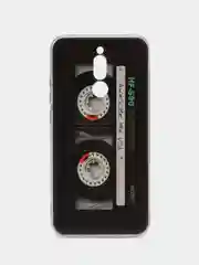 Хром силиконовый чехол на Xiaomi Redmi 8 / Сяоми Редми 8 прозрачный, с рисунком, защита камеры