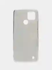 Голубой силиконовый чехол на Oppo Realme C21/Реалми С21 прозрачный, с рисунком, защита камеры