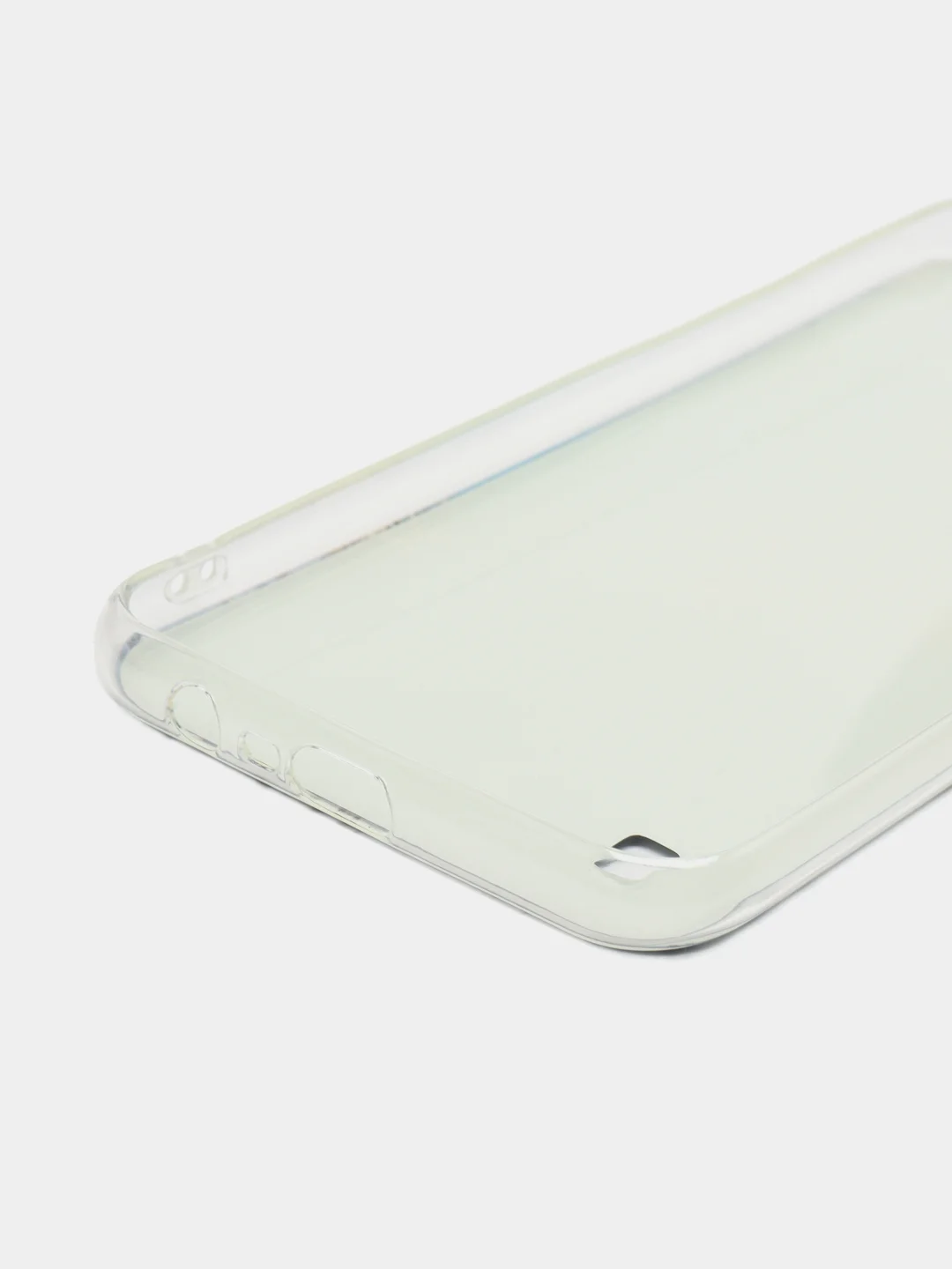 Голубой силиконовый чехол на Oppo Realme C21/Реалми С21 прозрачный, с рисунком, защита камеры