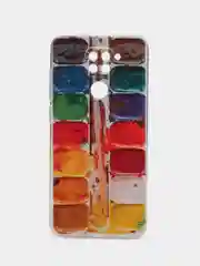 Бордовый силиконовый чехол на Xiaomi Redmi 10X/Redmi Note 9 / Сяоми Редми Нот 9/10X прозрачный
