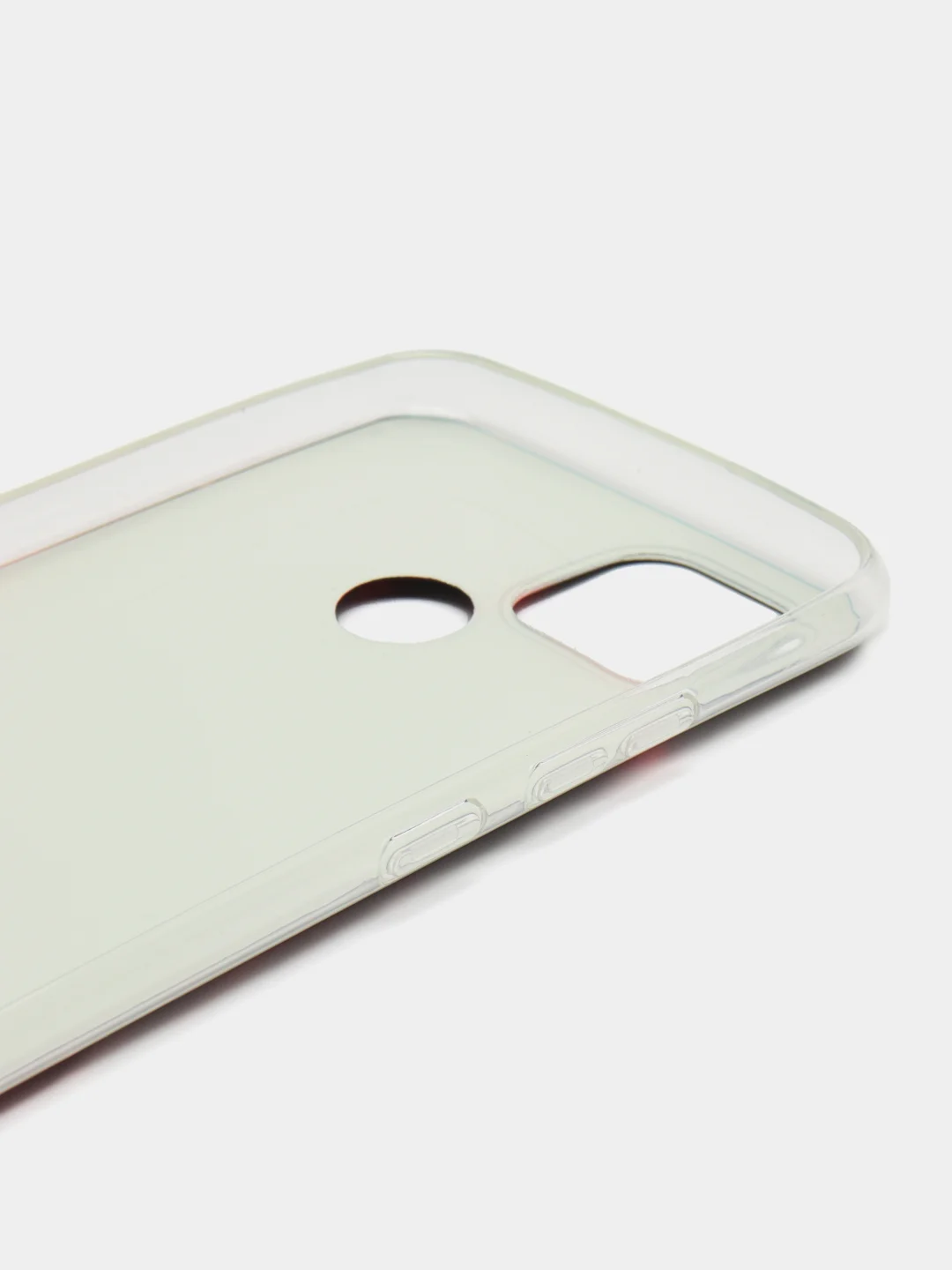Красный силиконовый чехол на Oppo Realme C21/Реалми С21 прозрачный, с рисунком, защита камеры