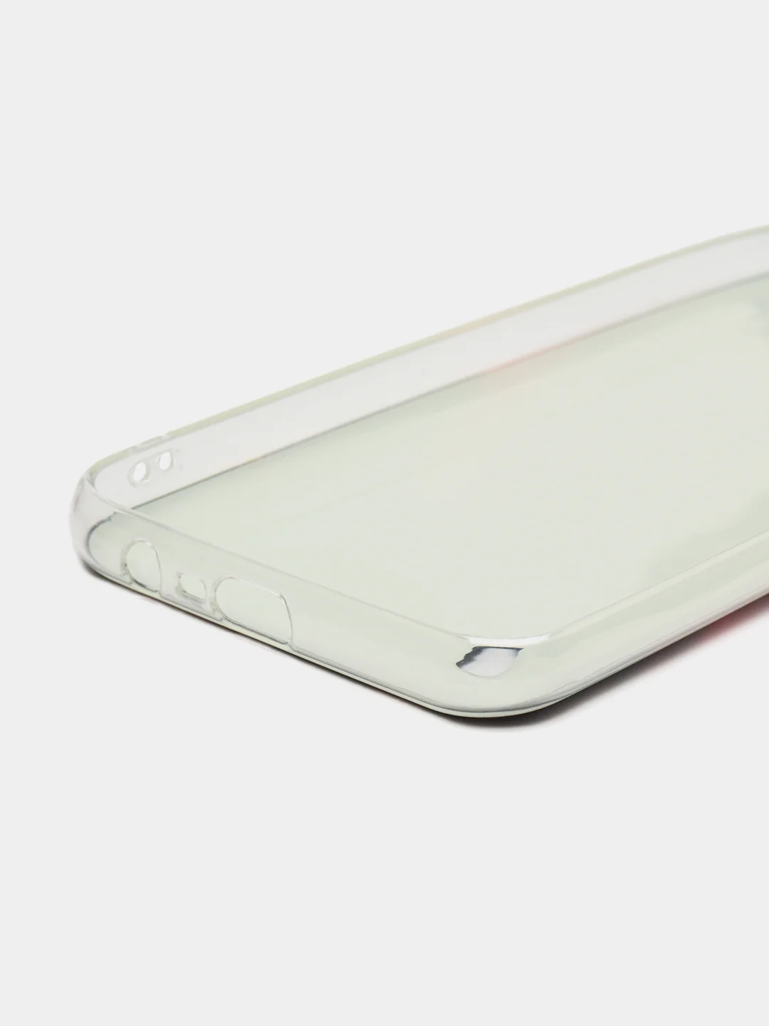 Красный силиконовый чехол на Oppo Realme C21/Реалми С21 прозрачный, с рисунком, защита камеры