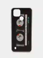 Хром силиконовый чехол на Oppo Realme C21/Реалми С21 прозрачный, с рисунком, защита камеры