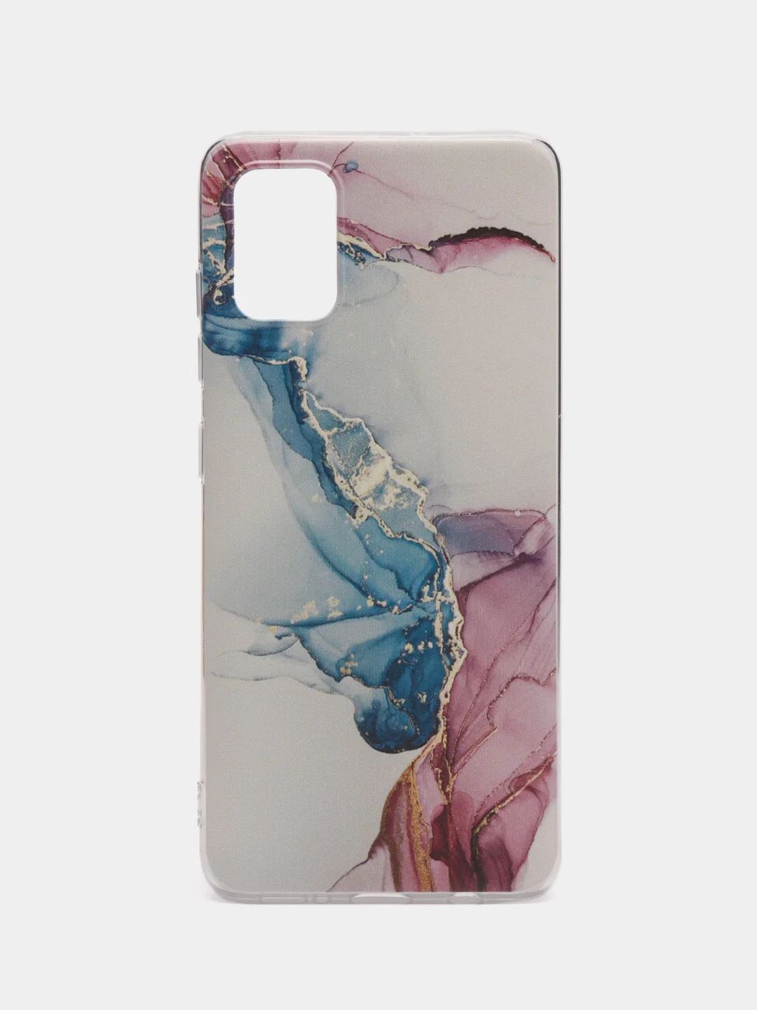 Ледяной силиконовый чехол на Samsung Galaxy A51 / Самсунг А51 прозрачный с рисунком, защита камеры