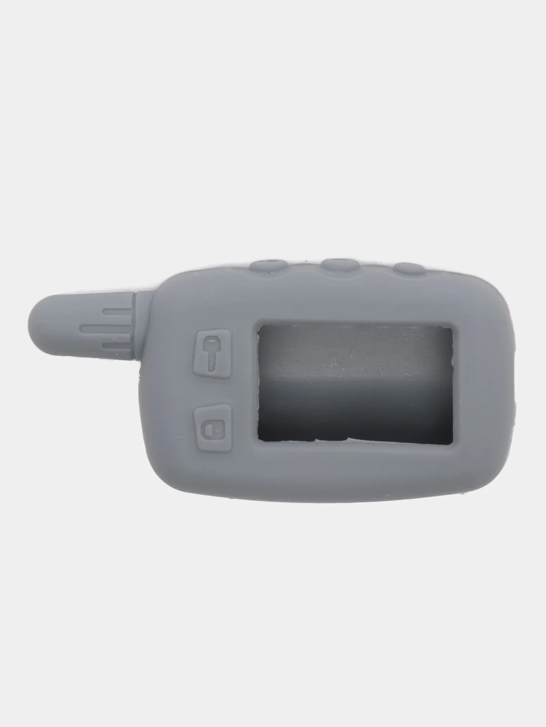 Серый чехол для брелка сигнализации силиконовый Tomahawk TW 9010/9020/9030 с узкой антенной