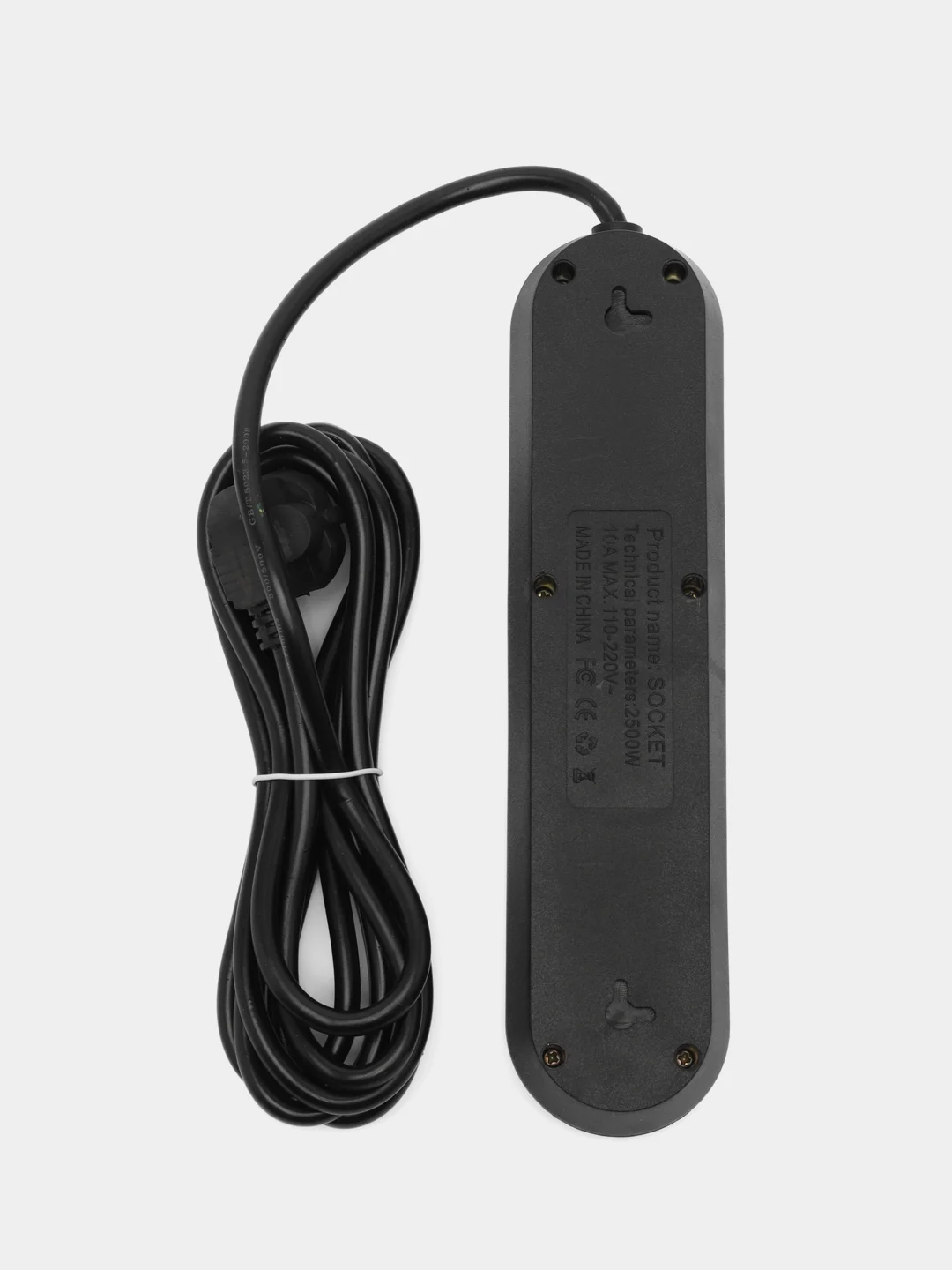 Черный сетевой фильтр, с USB разъемами, 3 м