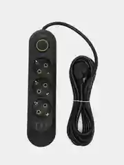 Черный сетевой фильтр, с USB разъемами, 3 м