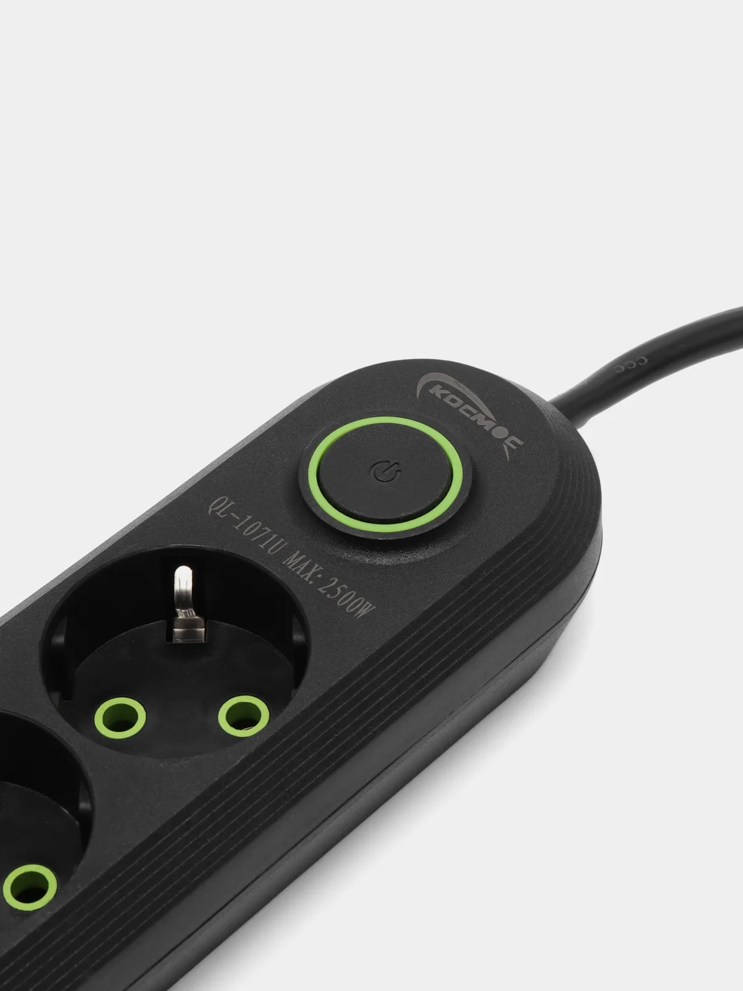 Черный сетевой фильтр, с USB разъемами, 3 м